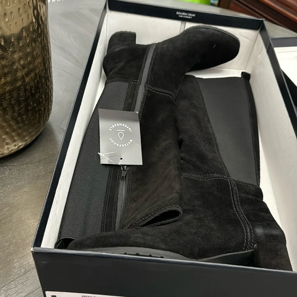 NATURALIZER Brent High Shaft Boots Women's Shoes In Black Suede